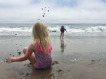 Children playing on beach