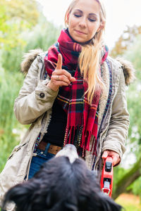 Young woman wearing hat