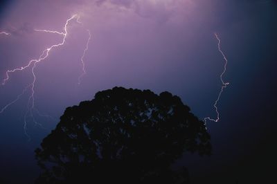 Low angle view of lightning in sky