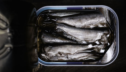 Close up of sardines in conserve 