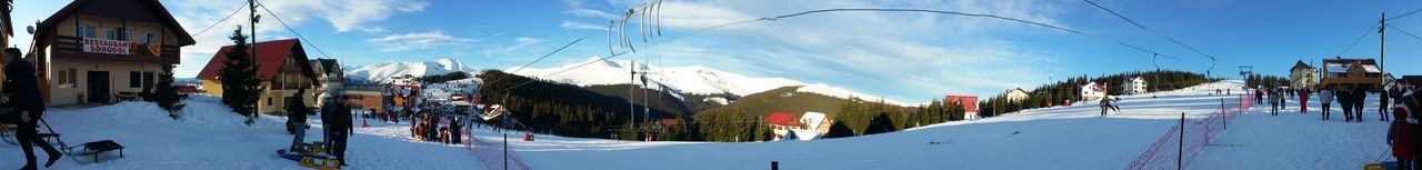 Panoramic view of trees against sky during winter