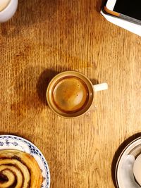 High angle view of coffee on table