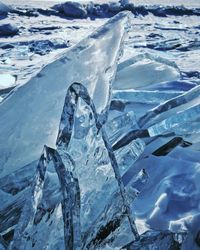 Close-up of frozen sea