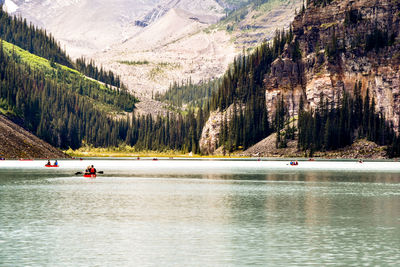 Scenic view of lake and mountains