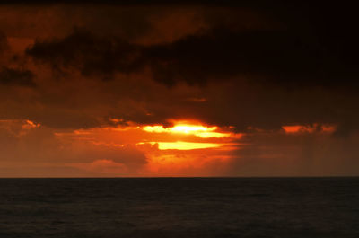 Scenic view of sea at sunset