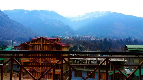 View of building with mountain in background