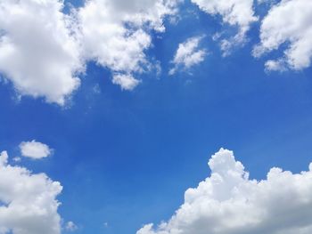 Low angle view of clouds in blue sky