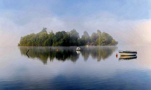 Scenic view of calm lake