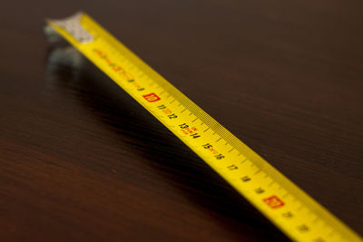 High angle view of text on table