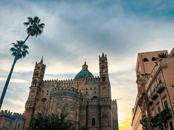 Low angle view of buildings against sky