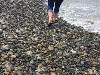 Low section of woman in water