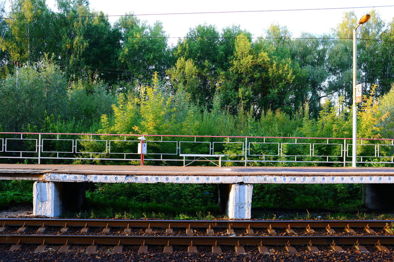 RAILROAD TRACKS BY BRIDGE