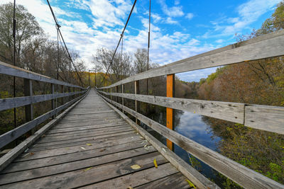 Footbridge against sky