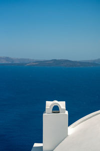 High angle view of sea against clear sky