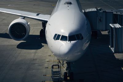 Airplane at airport runway