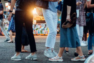 Low section of people standing outdoors