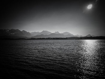 Scenic view of lake against clear sky