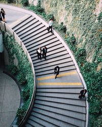 High angle view of people walking at nagoya dome-mae yada station