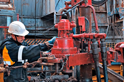 People working at construction site