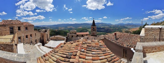 Panoramic view of buildings against sky