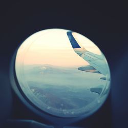 Cropped image of airplane wing