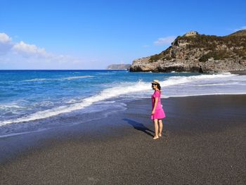 Girl on the deserted beach