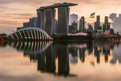 Reflection of buildings in water
