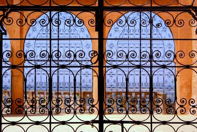 Closed gate of building