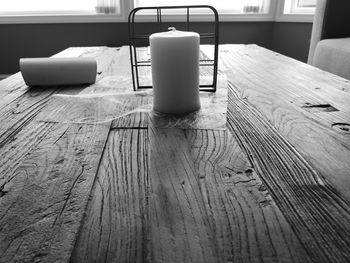 Close-up of coffee cup on table