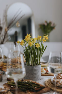 Table set for easter meal