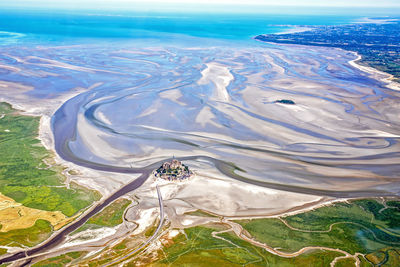 High angle view of sea shore