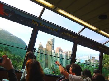View of people in city