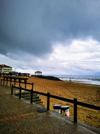 Scenic view of beach against sky