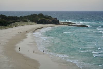 High angle view of beach against sky