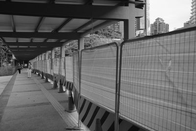 View of railroad station platform in city