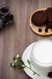 High angle view of tea on table