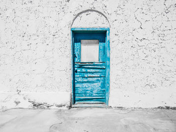 Closed door of building