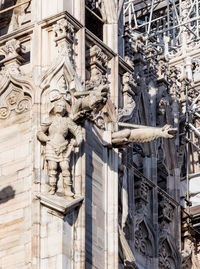 Close-up of carvings on milan cathedral