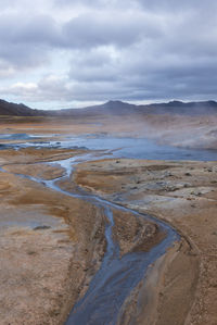 Scenic view of land against sky