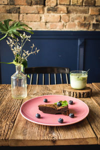 Close-up of breakfast on table