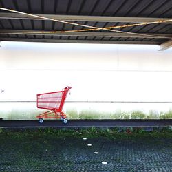 Close-up of empty benches