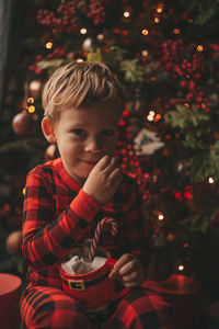 Portrait of cute girl playing at home