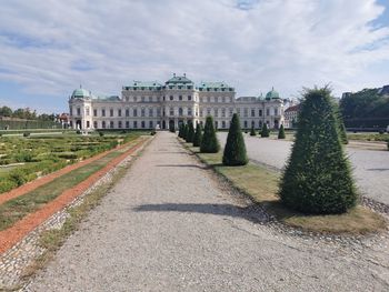 View of historical building in garden