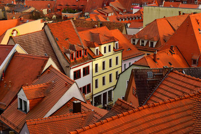 High angle view of houses