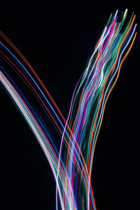 Light painting against black background