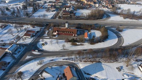 High angle view of city