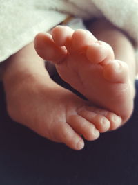 Close-up of baby hand