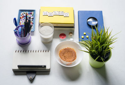 Close-up of glasses on table