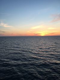 Scenic view of sea at sunset