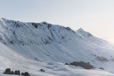 Scenic view of mountains against clear sky